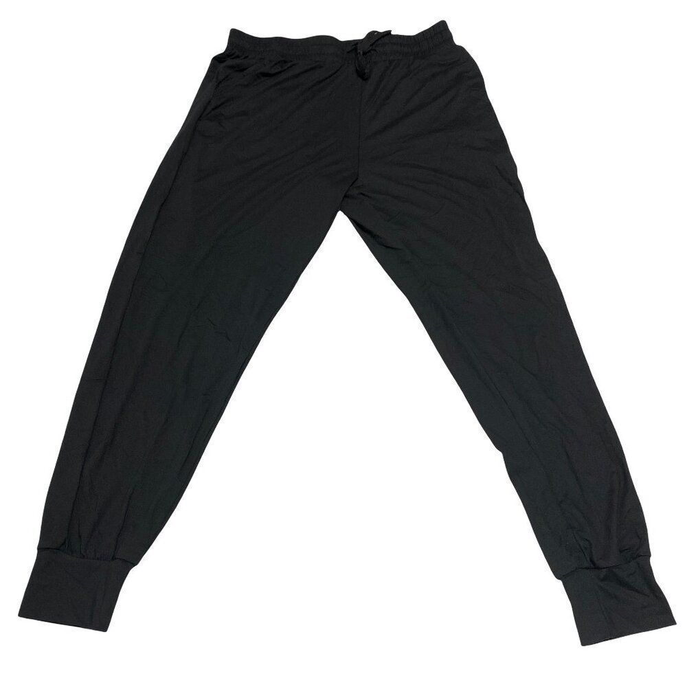 Black Athletic Jogger Sweatpants with Pockets & Drawstring